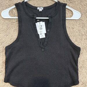 Garage Henley Tank Black NWT